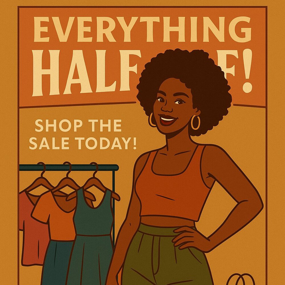 Half OFF Sale Flyer.